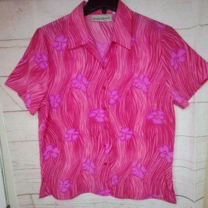 Rare Claudia Richards Pink Floral Shirt